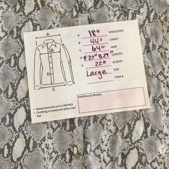 Kut from Kloth Shirt Womens Gray Snakeskin Sheer Size L Rocker Festival Edgy - Picture 14 of 14